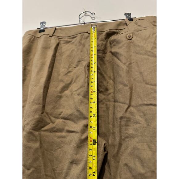 Saks Size 14 Tan Wool Stretch High Rise Wide Leg Dress Pants Office Siren Work - Picture 9 of 12